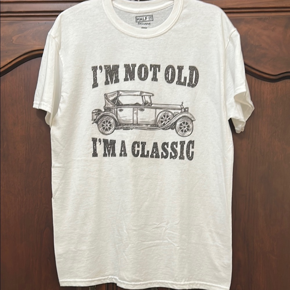 Half It Men's Classic White T-Shirt